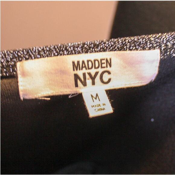 Madden NYC Dress Party Black Silver Sleeveless Bodycon Asymmetrical - Picture 4 of 4